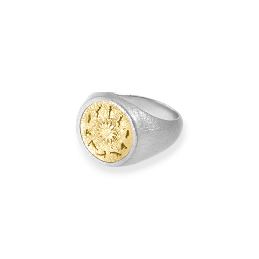 Discipline Before It Shows Ring – 18K gold-plated men's ring by Touch of Yoga