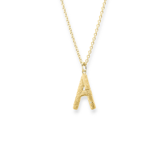 Say Her Name Loud Pendant – 18K gold-plated pendant necklace with diamond by Touch of Yoga