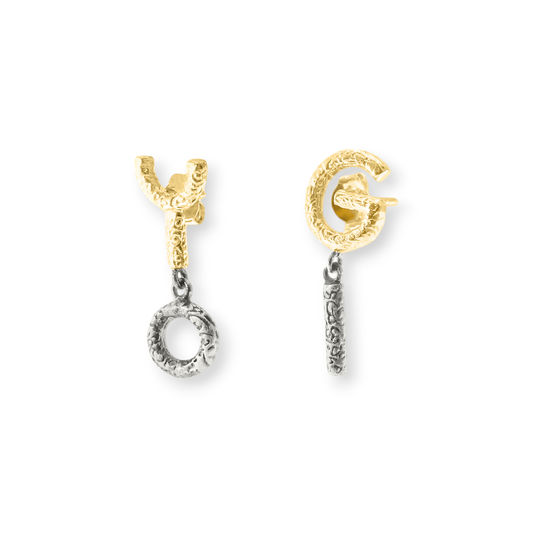 Mindfulness Worn Vertically Earrings – 18K gold-plated earrings by Touch of Yoga